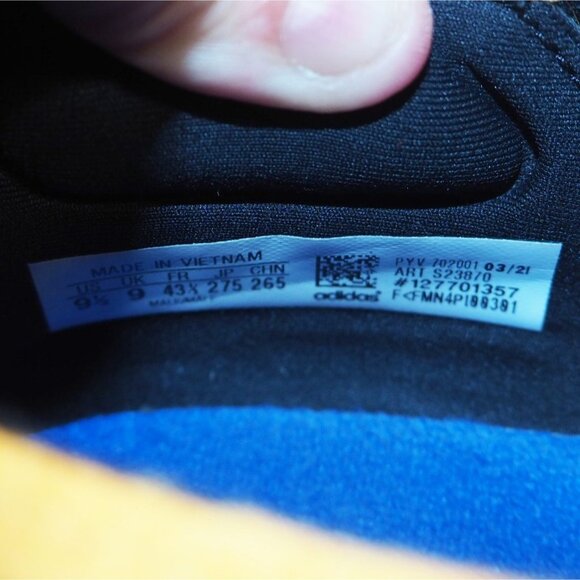 Adidas UltraBoost 21 Black Pulse Aqua Performance Running Shoes S23870 Men's 9.5 - Picture 10 of 11